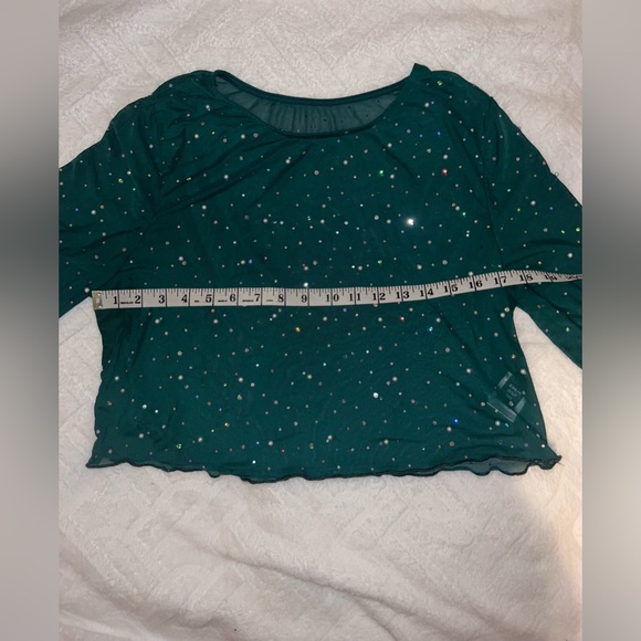 SHEIN SXY Plus Pearls Beaded Rhinestone Detail Top - Picture 2 of 4